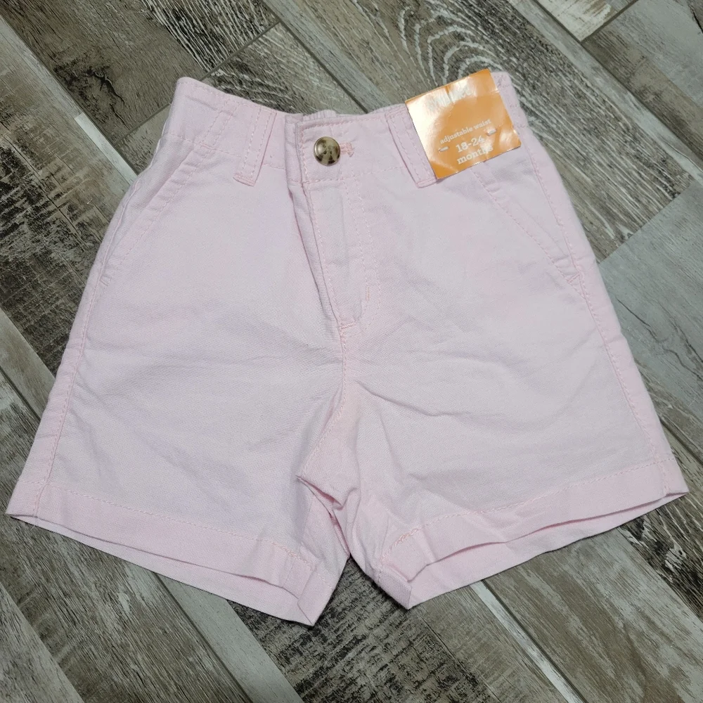 New Baby Gymboree Prep Fit Pink Chino Shorts Size 18-24M